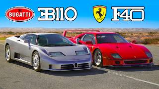 Ferrari F40 v Bugatti EB110 DRAG RACE [upl. by Enylecoj167]