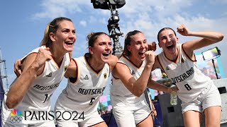 Germany unseats Team USA in 3x3 womens basketball opener at Paris Olympics  NBC Sports [upl. by Nov]