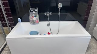 Badewanne nach Bauen  Aluverbundplatte Wasserleitung verlegen  Fugenlose dusche  Duscharmatur [upl. by Enyrehtak24]