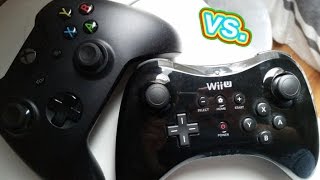 Nintendo Wii U Pro Controller vs XBox One Controller [upl. by Anana95]