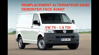 VW Transporter T5 19 TDI Changer remplacer alternateur avec réferences change alternator dynamo [upl. by Ilil580]