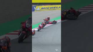 Red Bull GASGAS Tech3 teammates crash together 💥  SolidarityGP [upl. by Onfre799]