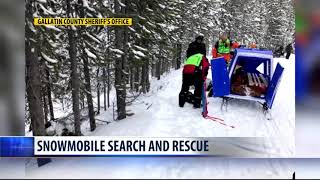 Snowmobiler rescued near West Yellowstone [upl. by Armond]