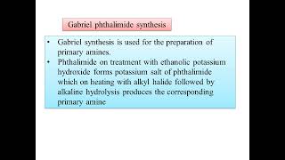 BCU NEP CHEMISTRY V SEM Organic chemistry P5 Amines02 Preparation of Alkyl amp Aryl Amines Gabriel [upl. by Leonor]