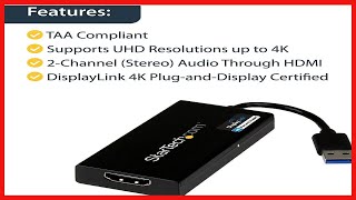 StarTechcom USB 30 to HDMI Adapter  4K 30Hz Ultra HD  DisplayLink Certified [upl. by Trawets]