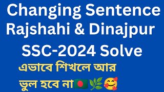 Transformation of Sentence SSC Rajshahi amp Dinajpur Board 2024📝Real Exercise🖊️english hospital24🥰HSC🔔 [upl. by Dygall]