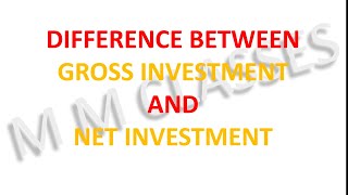 Difference between Gross and Net Investment  Macroeconomics [upl. by Euk]