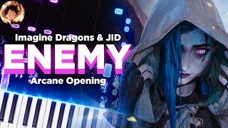 ENEMY PIANO TUTORIAL  Arcane Season 1 Opening  Imagine Dragons amp JID [upl. by Anuaek987]