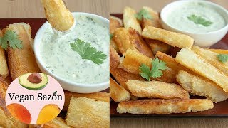 Cassava Fries Yuca Frita with Cilantro Garlic Sauce [upl. by Hegyera]