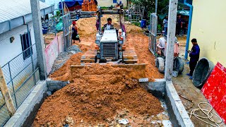 Nicely New Project Bulldozer D20 and Dump Truck 5Ton Pushing Soils Into Foundation House [upl. by Jak]