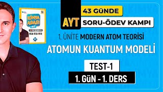 📍ATOMUN KUANTUM MODELİ l 1GÜN 1DERS l AYT SORU  ÖDEV KAMPI KAMPI [upl. by Erle]