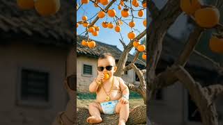 This persimmon is so delicious and beautiful too harvest season is fruitful human cubs confusing [upl. by Ahsart]