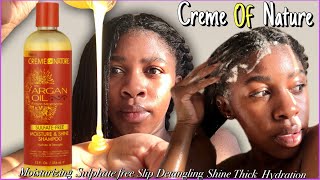 Product Review Creme of Nature Argan Oil Moisturizing Shampoo RELAXED HAIR [upl. by Lamraj]