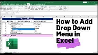 How to Create a Drop Down List in Excel [upl. by Kalam134]