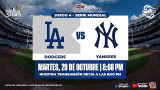 GRANDES LIGAS EN VIVO 29102024 DODGERS DE LOS ÁNGELES  YANKEES DE NUEVA YORK WS  J4 ⚾ [upl. by Tennek]