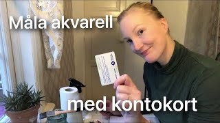 Akvarell kontokort  abstrakt målning för nybörjare [upl. by Latini825]