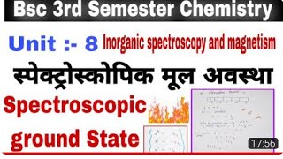 spectroscopic ground state in hindi bsc 3rd year inorganic chemistry  advance chemistry class [upl. by Klug]