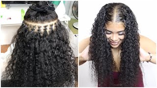 How to install itips micro links extensions on thin fine curly natural hair  Curlsqueen hair [upl. by Nolava41]