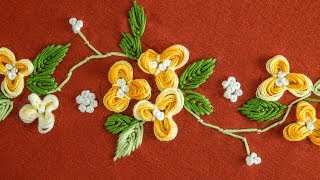 Easy DIY Flower Hand Embroidery Pattern by HandiWorks [upl. by Teerpnam710]