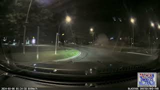 Car jumps roundabout  Hamilton New Zealand [upl. by Lyndel]