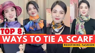 The 8 Most Popular Scarf Tie Methods  Tie A Headscarf Gilrs Necktie Part66 scarftie styletips [upl. by Yelhs]