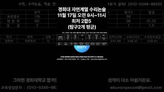 2025학년도 경희대학교 자연계열 수리논술 11월 17일 오전9시 시행 경희대논술 경희대논술최저 경희대수리논술 [upl. by Gillett735]