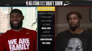 LeBron James amp Kevin Durant Draft Starters for 2022 NBA AllStar Draft Show 💎 [upl. by Hannie241]