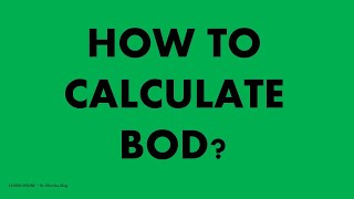 How to calculate BOD [upl. by Nilpik]