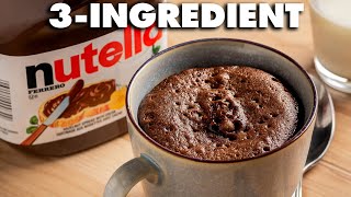 3 Ingredient Nutella Brownies In A Mug Recipe [upl. by Aihsiyt836]