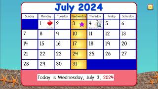 Starfall Calendar July 03 2024 [upl. by Sulakcin]