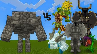 Stone Golem vs Mowzies Mobs in Minecraft Addon [upl. by Ahsakal697]