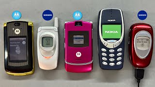 Ringing Incoming Call Samsung A800 X460  Motorola Razr V3 V8  Nokia 3310 [upl. by Dyke]