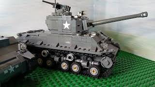 WW2 Lego Stopmotion tank battle Shemans vs a Tiger 1 [upl. by Akital]