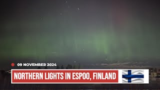 FINLAND  Northern Lights Display In Espoo Finland  Aurora Borealis [upl. by Adkins]