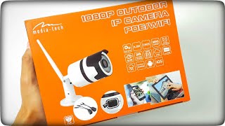 ZEWNĘTRZNA KAMERA IP 1080P PoE WIFI MediaTech MT4098 UNBOXING  ForumWiedzy [upl. by Rillings867]