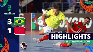 Brazil v Morocco  FIFA Futsal World Cup 2024  Quarterfinals  Highlights [upl. by Atinob]