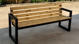 Modern Outdoor Bench steel amp wood [upl. by Noami]