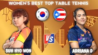 Adriana Diaz vs Suh Hyo Won WTT China Smash 2024 [upl. by Ahseikan]