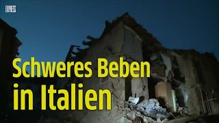 Schweres Erdbeben in Italien Bis zu 60 Tote [upl. by Robbyn]