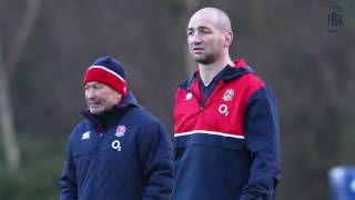 England head coach Eddie Jones visits Preston Grasshoppers [upl. by Ainoyek]