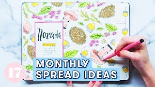 Monthly Spread Ideas For Your Bullet Journal  Plan With Me [upl. by Suiratnod]