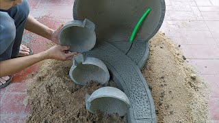 DIY  waterfall with cement at home  Waterfalls and plants to decorate your space [upl. by Aronow]