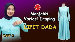 Menjahit Variasi Draping Lipit  Pola Gamis Draping Kupnat Samping Leher Polos [upl. by Jarrett]