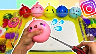 Imitando VIDEOS SATISFACTORIOS de instagram 🌈 MIXING RANDOM THINGS INTO SLIME [upl. by Merridie]