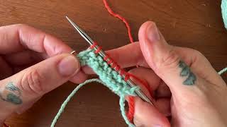 Knitting Tutorial Managing color changes with a slipped stitch edge [upl. by Adnwahsat268]