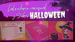 Calendario mensual 20242025  pegatinas de Halloween mega cute 🙌👻🎃🦇🎀 [upl. by Arrait234]