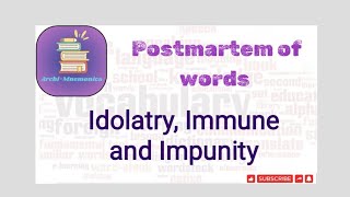 Unique trick for learning vocabulary wid mnemonics07 Idolatry Immune Impunity vocabsssc [upl. by Marietta]