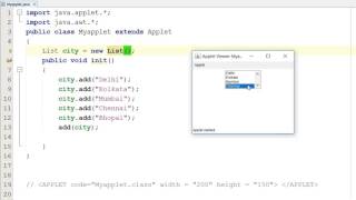 List in Java Applet Hindi [upl. by Chong530]