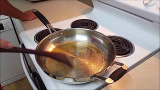 Making a stainless steel pan nonstick [upl. by Idnym866]