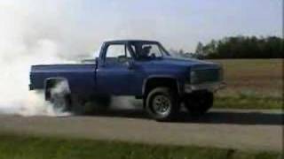 1985 Chevy K20 383 Stroker Burnout [upl. by Neelyak579]